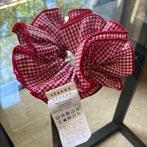 Sézane Red Gingham Scrunchie - NEW!!